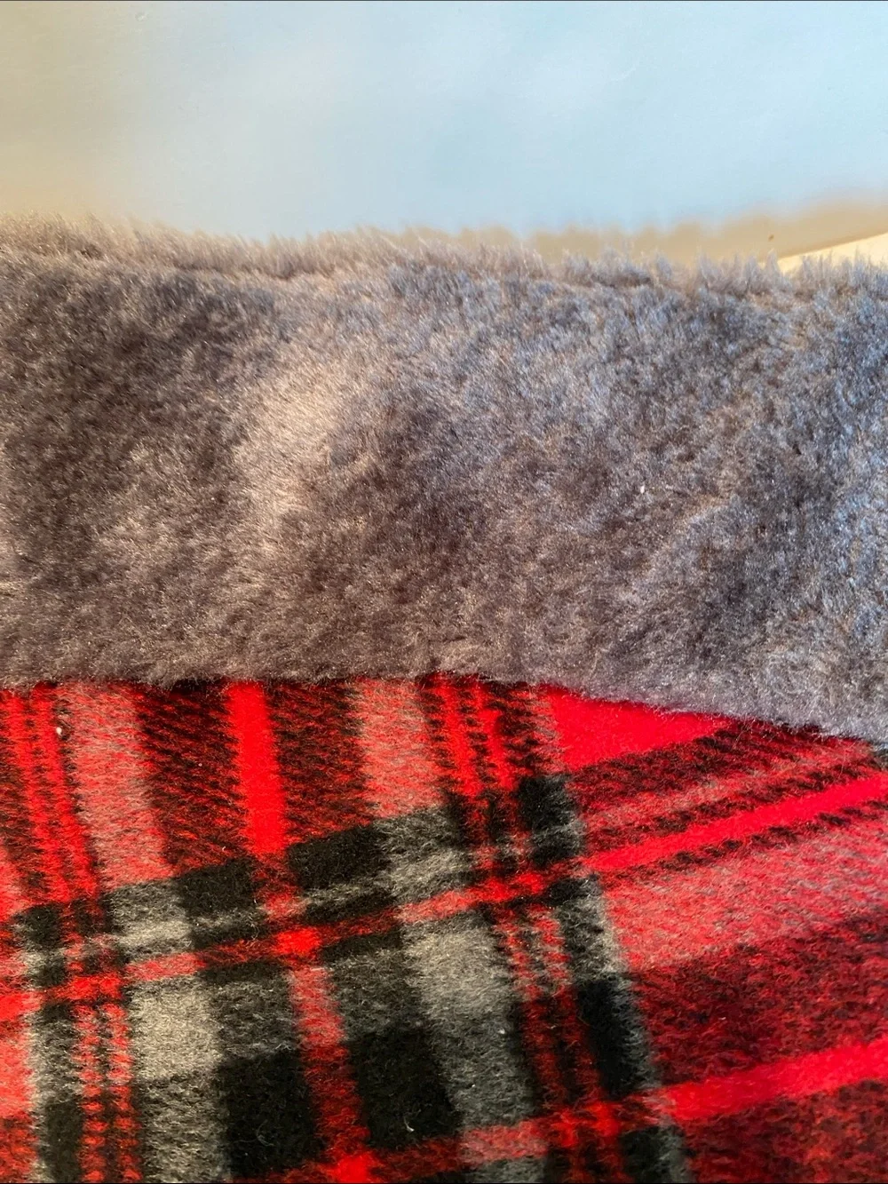 NWT Red & Gray Tartan Plaid Tree Skirt